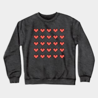 Red Gothic Square Hearts Crewneck Sweatshirt